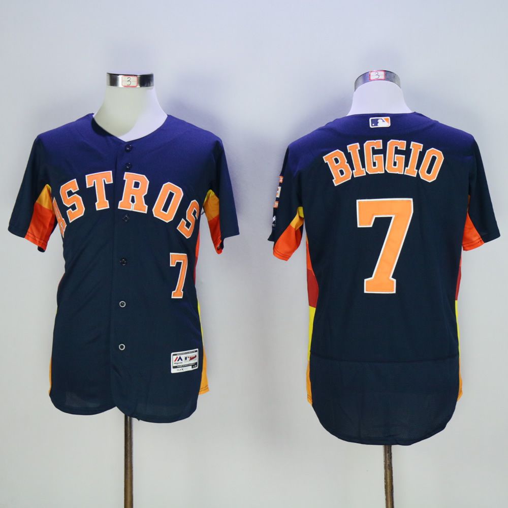 Men Houston Astros #7 Biggio Blue MLB Jerseys